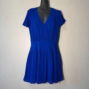 ba&sh Blue Asymmetrical Short Sleeve Tunic Dress